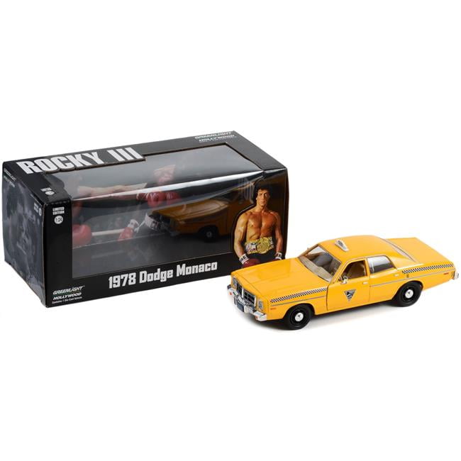 84161 1978 Dodge Monaco Taxi City Cab Co. Yellow Rocky III 1982 Movie 1-24 Diecast Model Car -  GreenLight