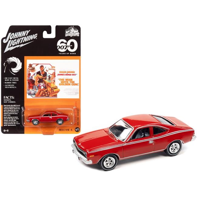 JLPC009-JLSP267 1974 AMC Hornet Red 007 James Bond The Man with the Golden Gun 1974 Movie Pop Culture 2022 Release 4 1-64 Diecast Model Car