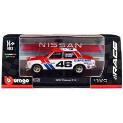 B 38301r Datsun 510 No.46 John Morton Red & White BRE Race Series 1-43 Diecast Model Car -  Burago