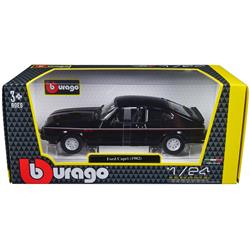 1973 Ford Capri Black with Stripes 1-24 Diecast Model Car