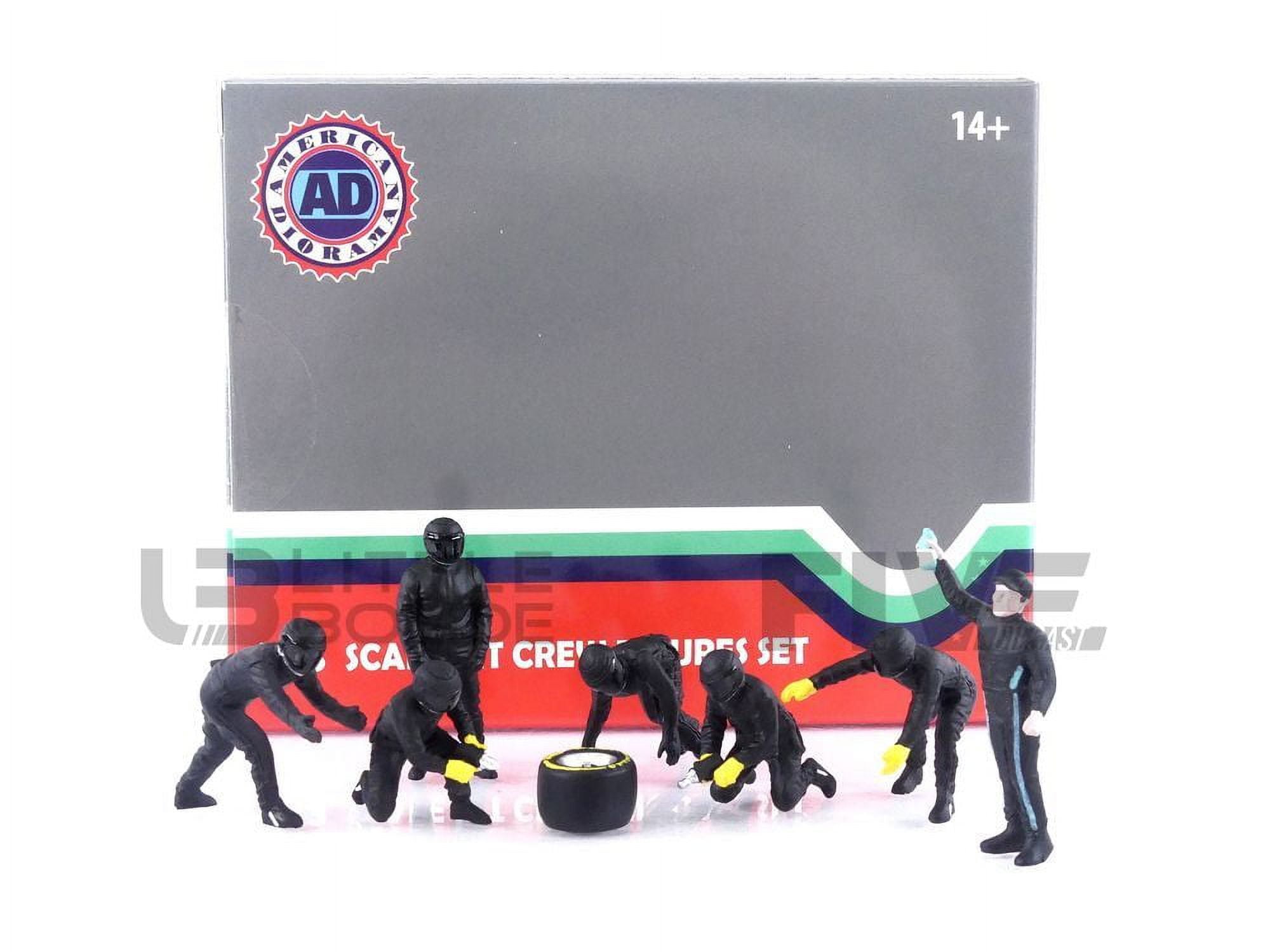 Picture of American Diorama 38389 Formula One F1 Pit Crew 7 Team Release III for 1 by 43 Scale Models Figure Set, Black