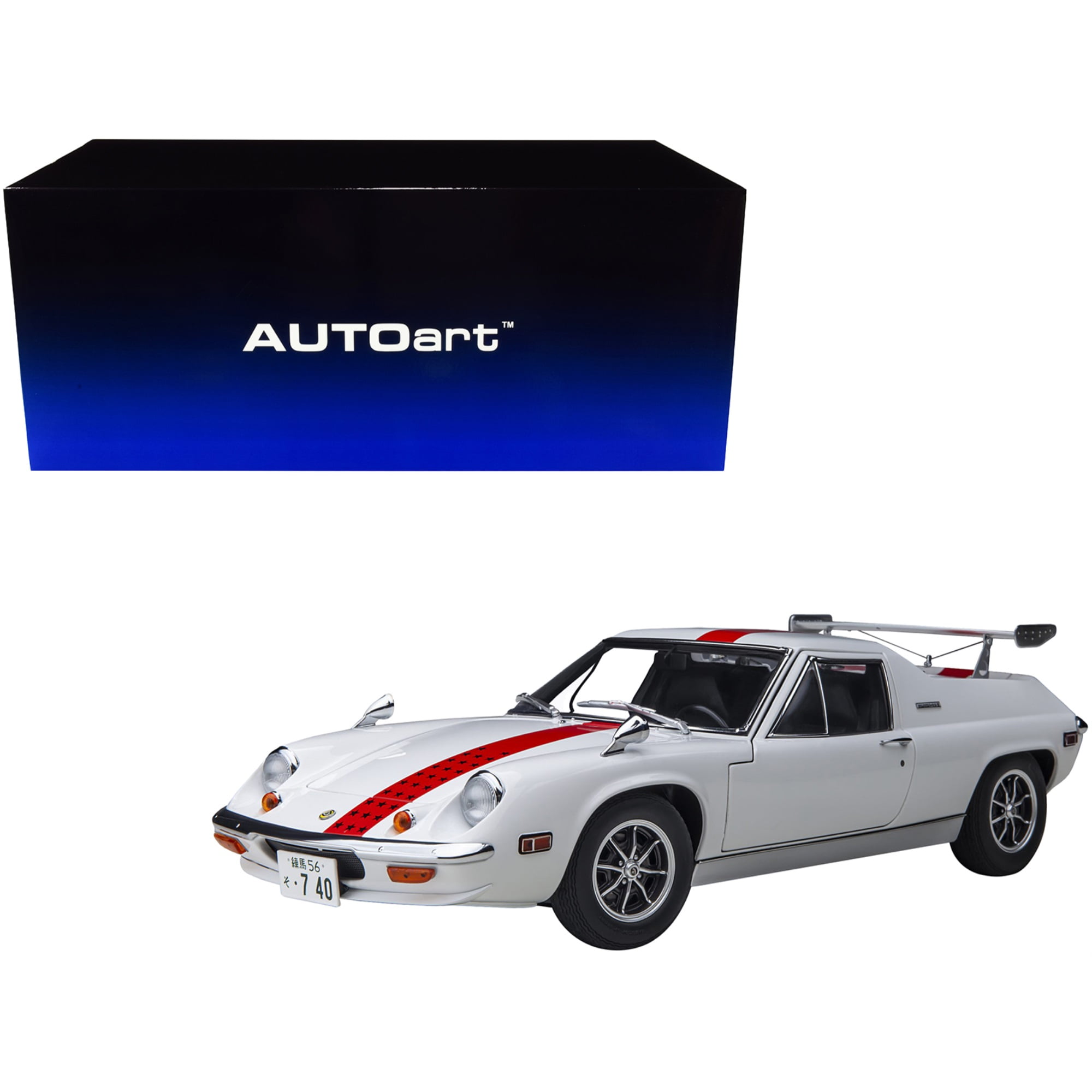 Picture of Autoart 75396 Lotus Europa Special White with Red Stripe & Graphics The Circuit Wolf 1 by 18 Scale Model Car