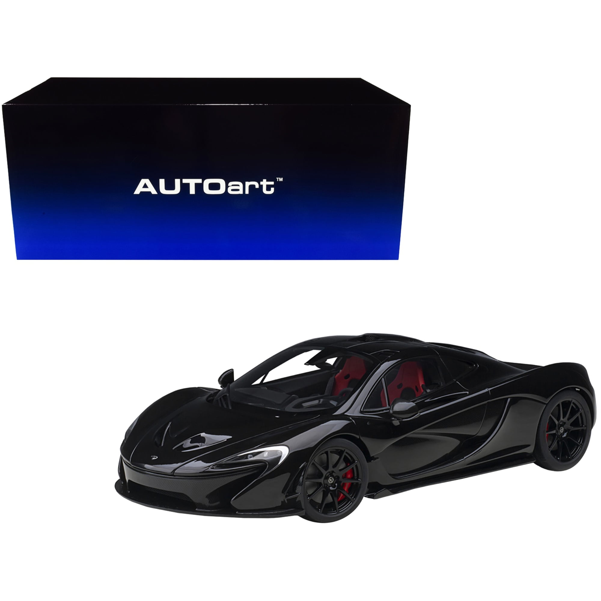 Picture of Autoart 76065 McLaren P1 Fire & Black Interior 1 by 18 Scale Model Car&#44; Black with Red