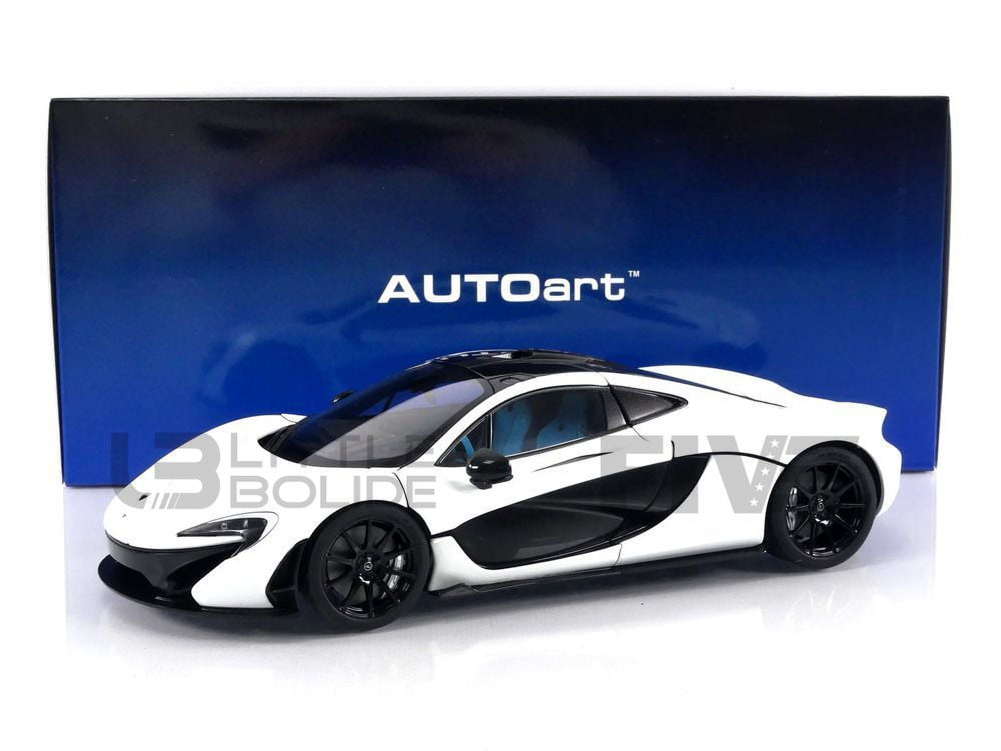 Picture of Autoart 76066 McLaren P1 Alaskan Diamond & Black Interior 1 by 18 Scale Model Car&#44; White with Blue