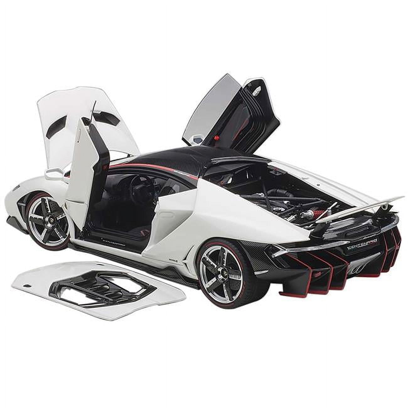 Picture of Autoart 79111 Lamborghini Centenario Bianci Isis & Solid White with Carbon Top 1 by 18 Scale Model Car