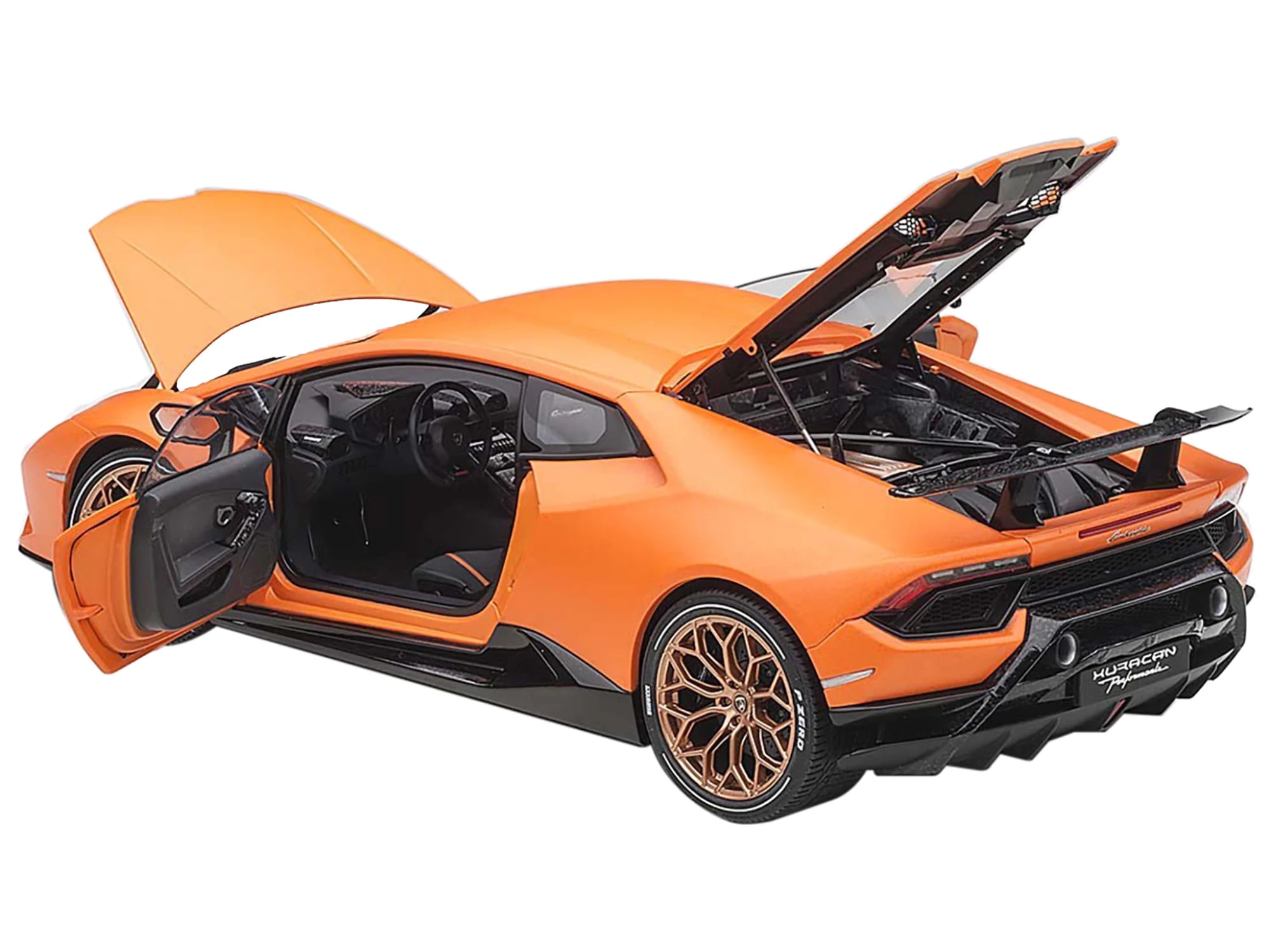 Picture of Autoart 79152 Lamborghini Huracan Performante Arancio Anthaeus & Wheels 1 by 18 Scale Model Car&#44; Matte Orange with Gold