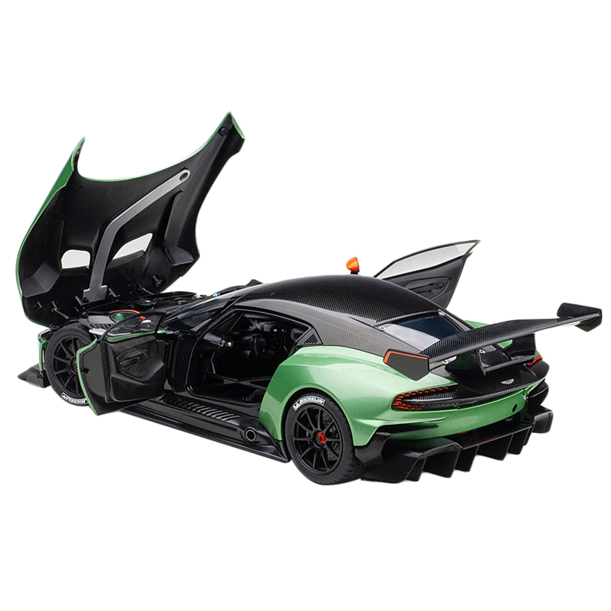 Picture of Autoart 70263 Aston Martin Vulcan Apple Tree Accents & Carbon Top 1 by 18 Scale Model Car&#44; Green Metallic with Orange