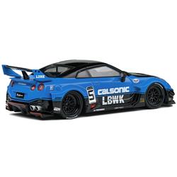 S4311202 Nissan GT-R R35 LB Silhouette Works GT RHD Right Hand Drive No.5 Calsonic 1 by 43 Scale Diecast Model Car, Black & Blue -  Solido