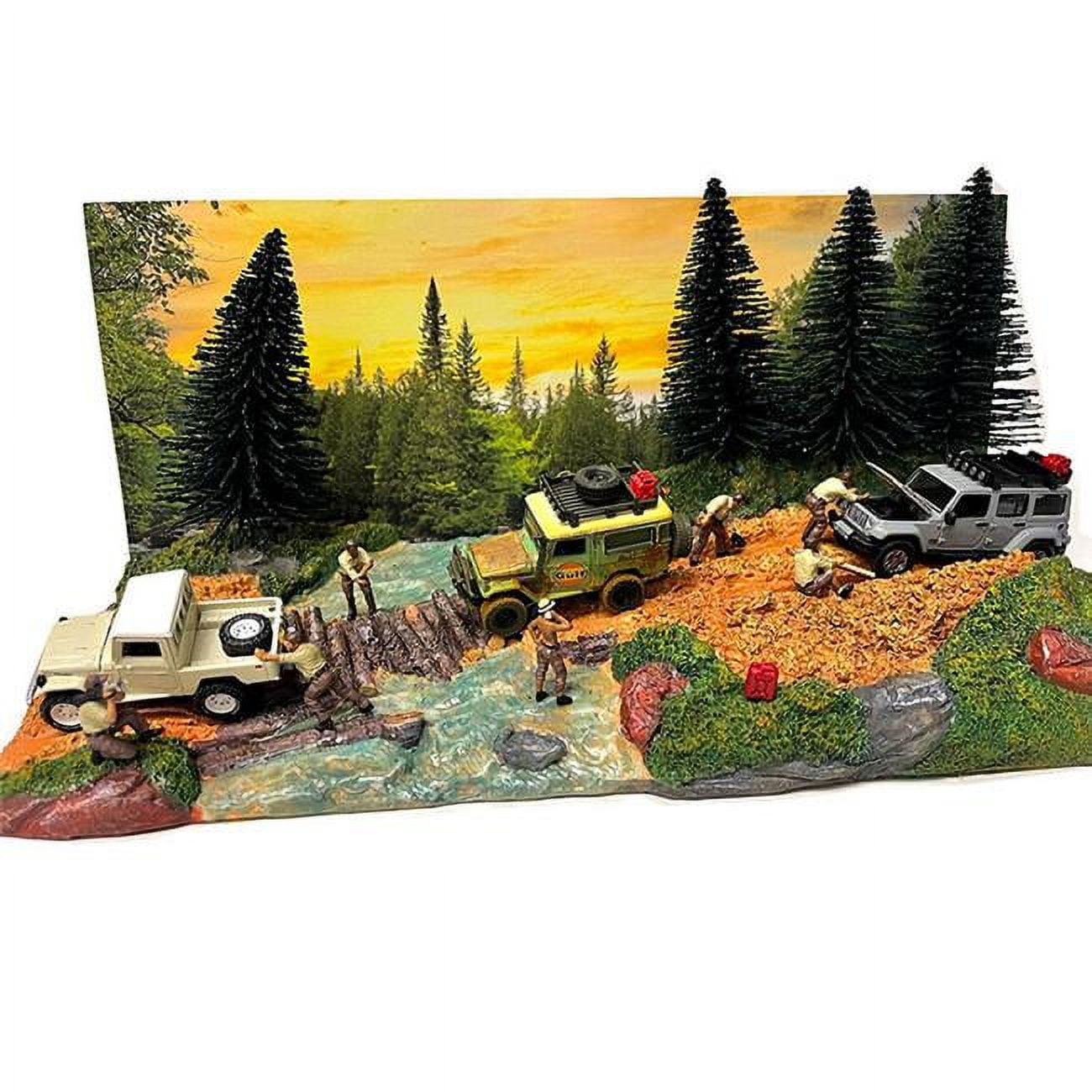 Overland Off-Road Diorama with Forest Background for 1 by 64 Scale Models