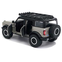 Jada 34288 2021 Ford Bronco Stripes & Roof Rack Just Series 1 by 24 Scale Diecast Model Truck, Gray with Black -  Jada Toys