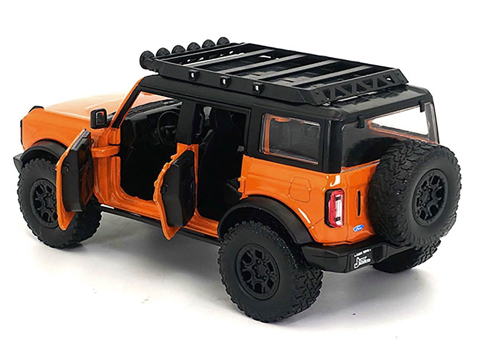 Jada 34289 2021 Ford Bronco Stripes & Roof Rack Just Series 1 by 24 Scale Diecast Model Truck, Orange with Black -  Jada Toys
