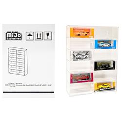 Wall Mount with Clear Back Panel & Extra Space Mijo Exclusives for 1 by 64 Scale Models Showcase 12 Car Display Case