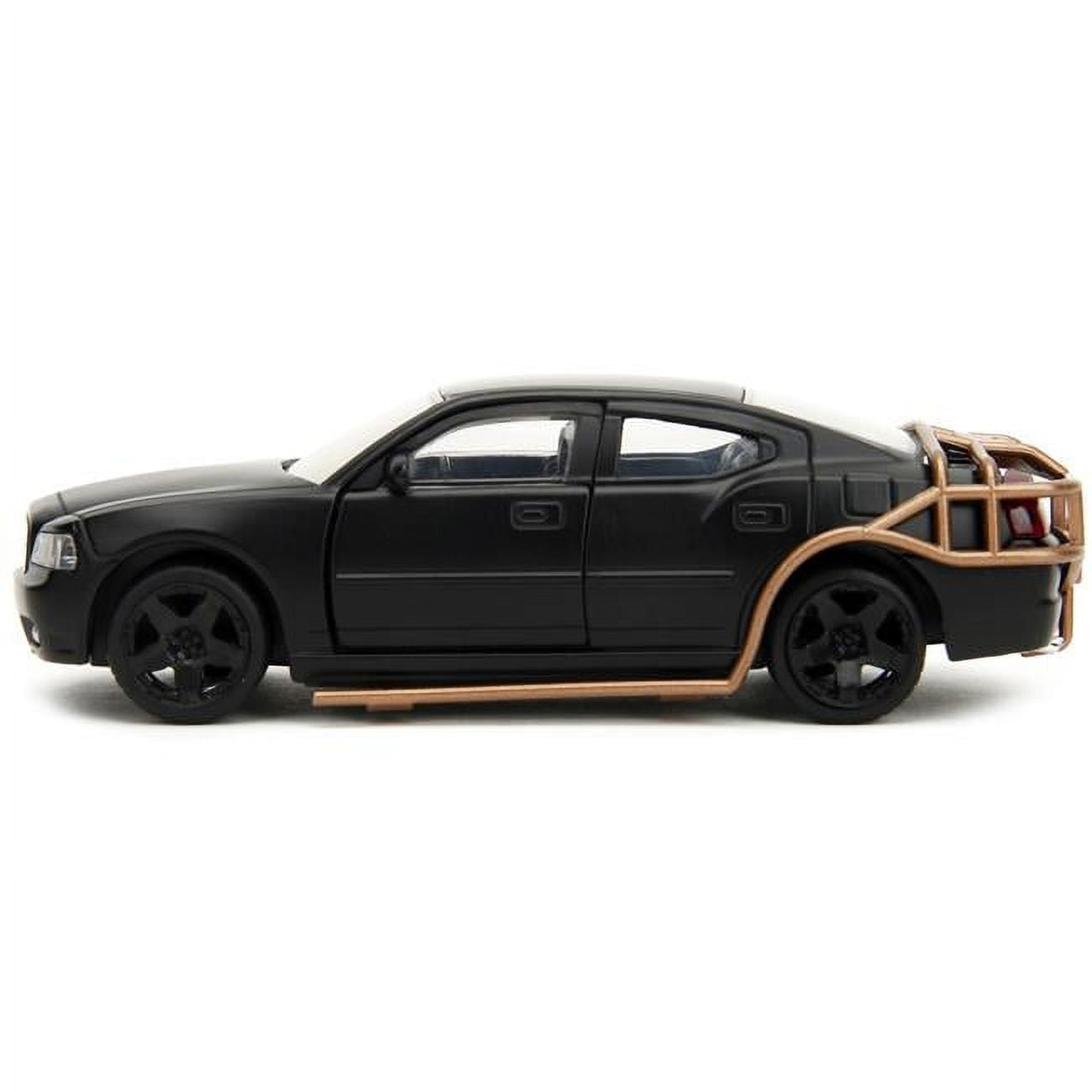 2006 Dodge Charger with Outer Cage Fast & Furious Series 1 by 32 Scale Diecast Model Car, Matte Black