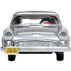 87TH56007 1956 Ford Thunderbird with Raven Black Top 1 by 87 HO Scale Diecast Model Car, Gray Metallic -  Oxford Diecast