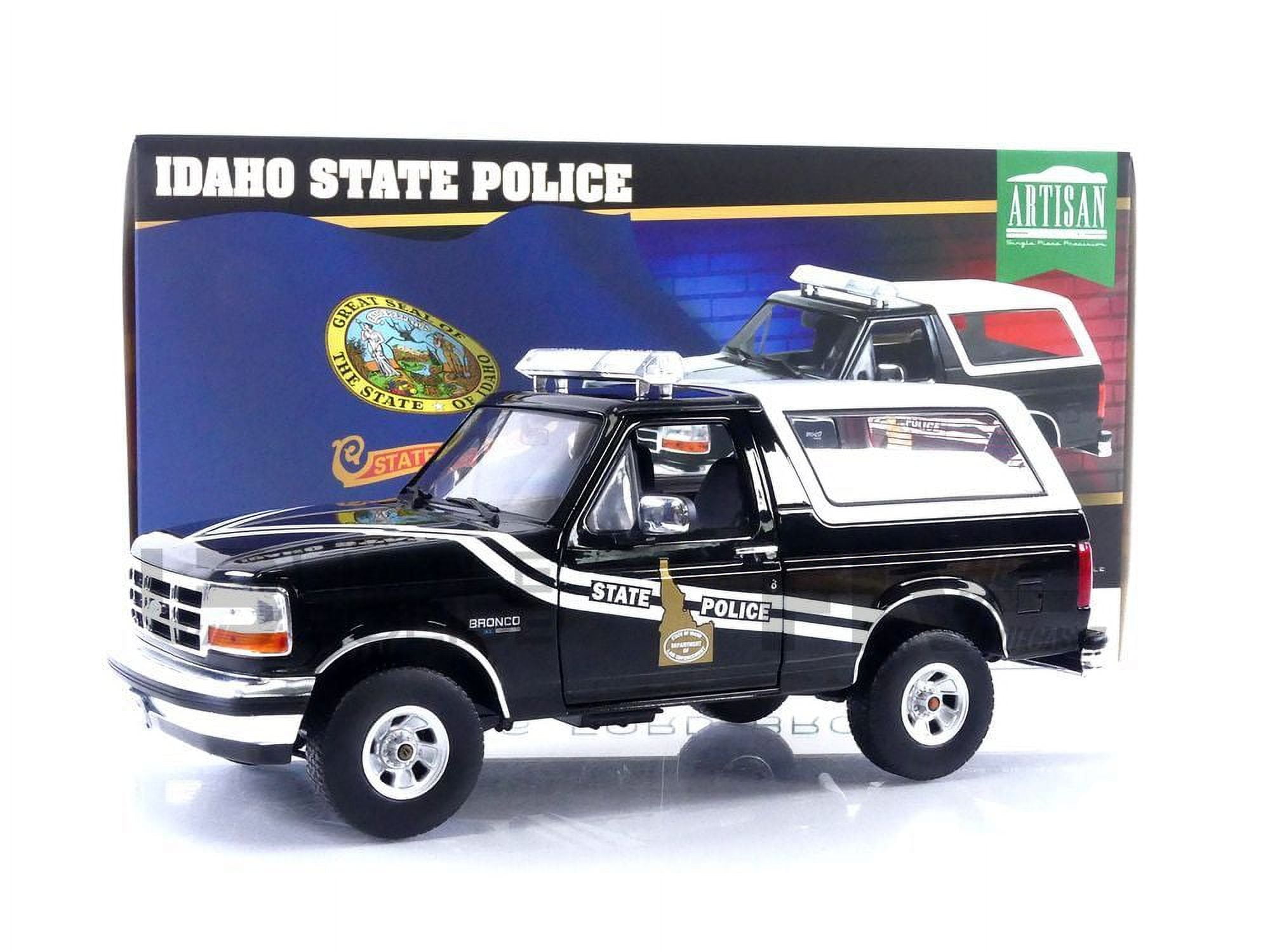 1996 Ford Bronco Idaho State Police Artisan Collection 1 by 18 Scale Diecast Model Car, Black & White -  ThinkandPlay, TH3469091