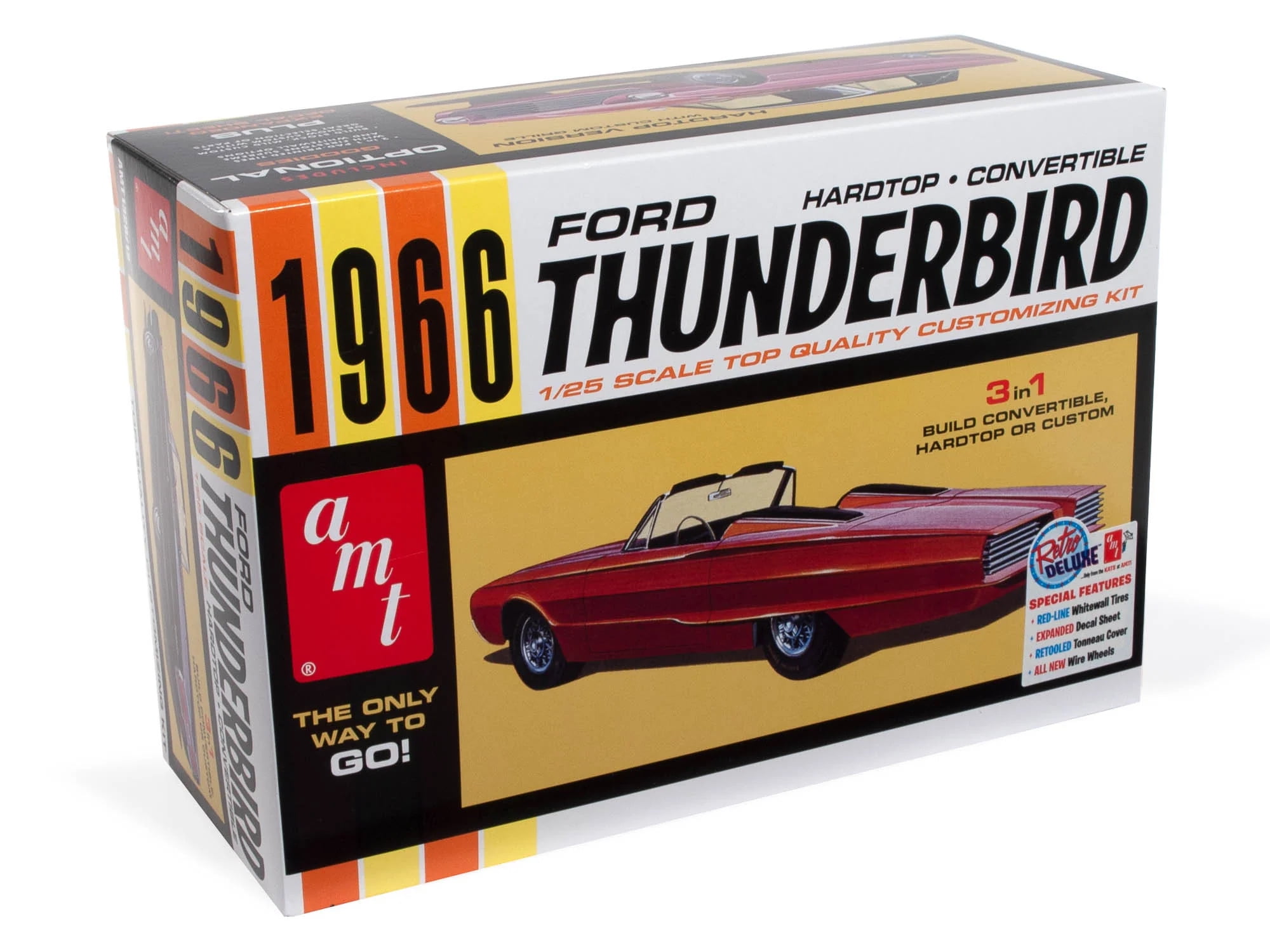 Skill 2 Model Kit 1966 Ford Thunderbird Hardtop & Convertible 3-in-1 1 by 25 Scale Model Kit