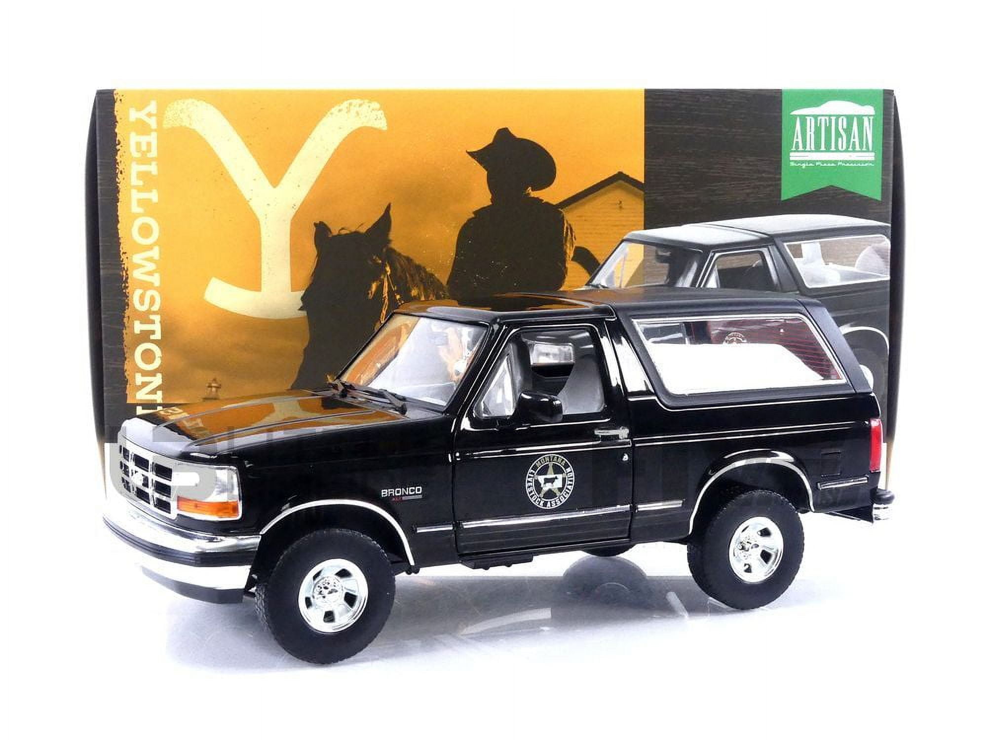 GL19130 1992 Ford Bronco Montana Livestock Association Yellowstone 2018-Current TV Series Artisan Collection 1 by 18 Scale Diecast Model Car, Black -  GreenLight