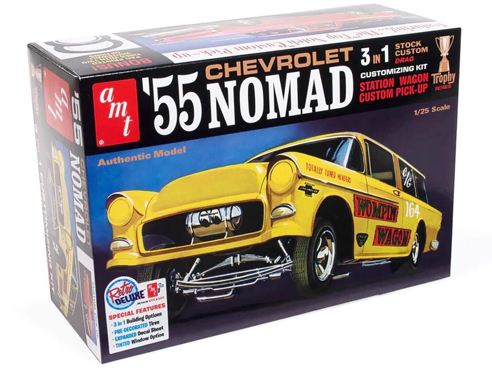 Picture of AMT AMT1297 1 - 25 Scale Trophy Series 3-in-1 Skill 2 Car Model Kit for 1955 Chevrolet Nomad