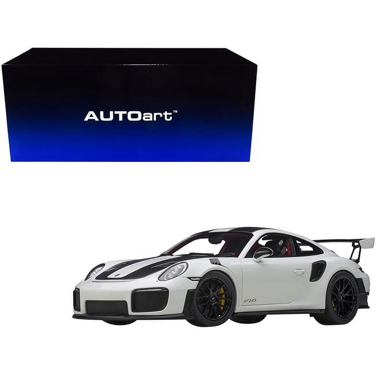 Picture of Autoart 78171 Porsche 911 991.2 GT2 RS Weissach Pack with Carbon Stripes 1-18 Scale Model Car, White