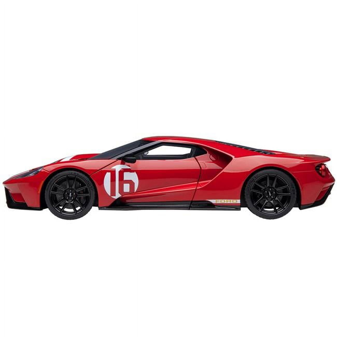 Picture of Autoart 72927 No.16 Ford GT Heritage Edition Alan Mann Red Metallic with Gold Stripes 1-18 Scale Model Car