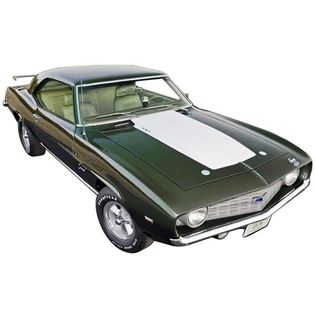 Picture of Acme A1805724 1969 Chevrolet Copo Camaro Dark Green Metallic with White Hood & Green Interior Built by Dick Harrell Limited Edition to Worldwide 1-18 Scale Diecast Model Car - 864 Piece