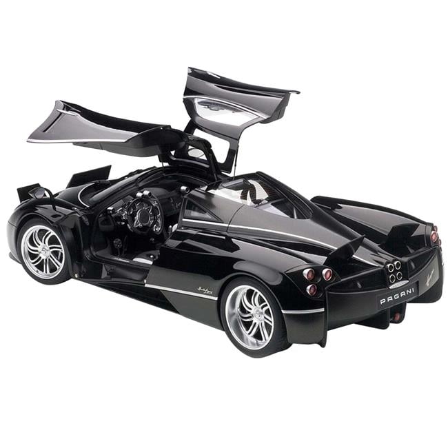 Picture of Autoart 12233 Pagani Huayra Gloss Black with Stripes & Silver Wheels 1-12 Scale Model Car
