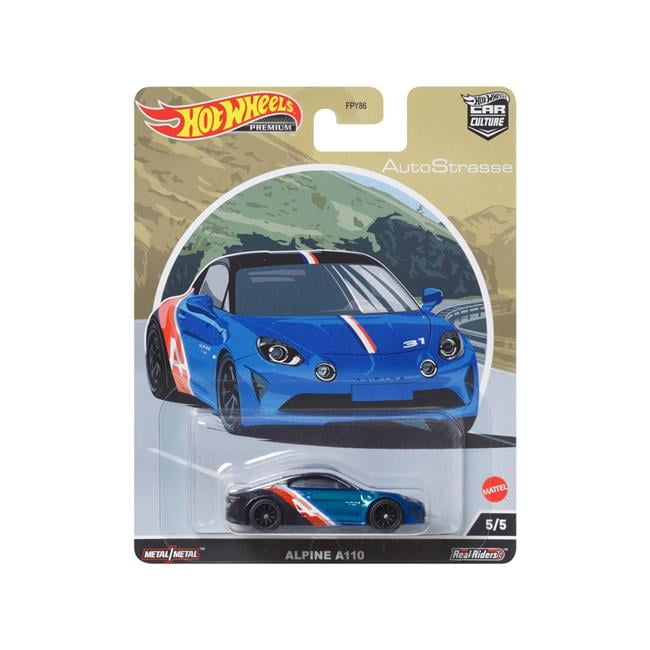 Alpine A110 Blue Metallic & Black with Graphics Auto Strasse Series Diecast Model Car