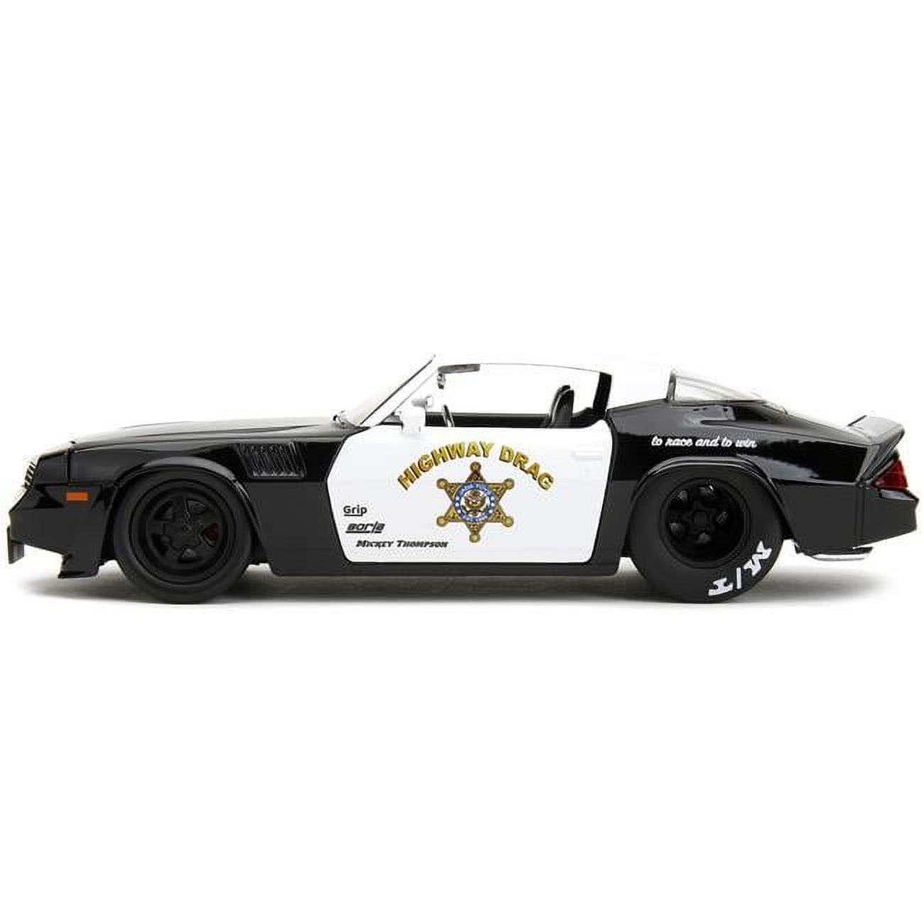 Jada 34203 1979 Chevrolet Camaro Z28 Police Black & White Highway Drag Bigtime Muscle Series 1-24 Scale Diecast Model Car