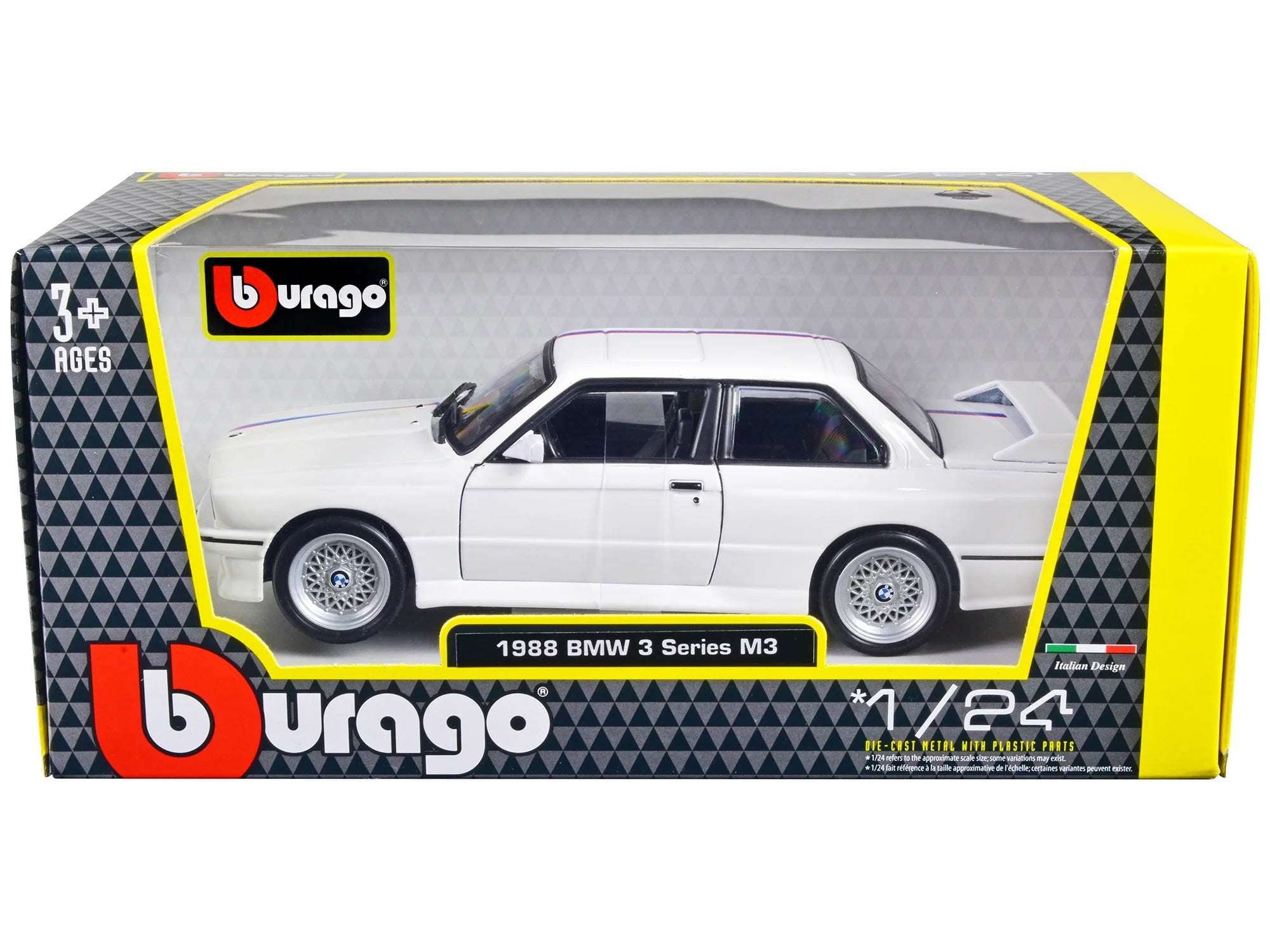 1988 BMW 3 Series M3 E30 White 1-24 Scale Diecast Model Car