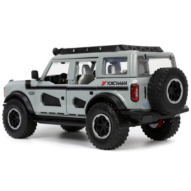 Jada 33300 2021 Ford Bronco Gray with Black Stripes Roof Rack Own the Night Just Trucks Series 1-24 Scale Diecast Model Car -  Jada Toys