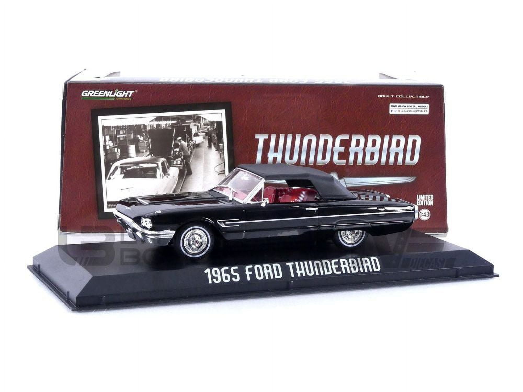 1965 Ford Thunderbird Convertible Top-Up Raven Black with Red Interior 1-43 Scale Diecast Model Car -  ThinkandPlay, TH3478587