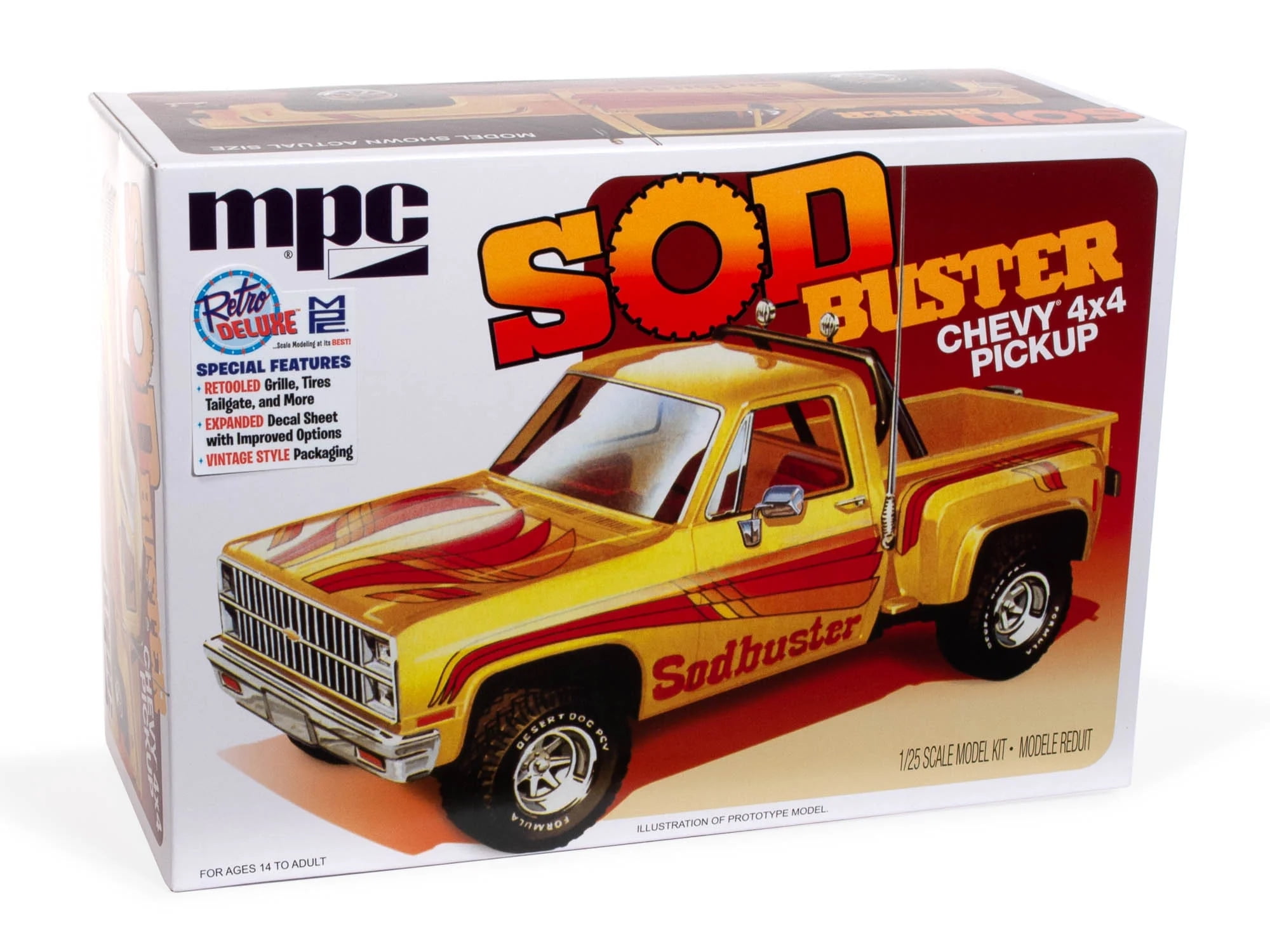 Skill 2 1981 Chevrolet 4x4 Stepside Pickup Truck Sod Buster 1-25 Scale Model Kit