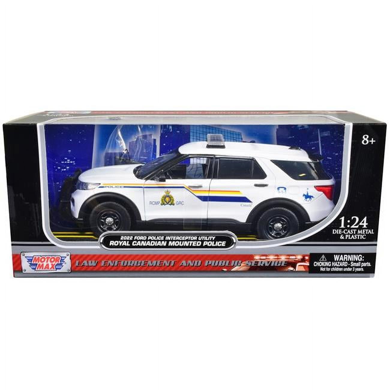 76989 1 to 24 Scale 2022 Ford Police Interceptor Utility RCMP Royal Canadian Mounted Police White Diecast Model Car -  MOTORMAX