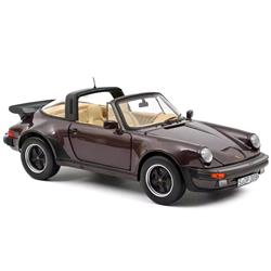 Picture of Norev 187665 1 to 18 Scale 1987 Porsche 911 Turbo Targa 3.3 Convertible Brown Metallic with Black Top Diecast Model Car