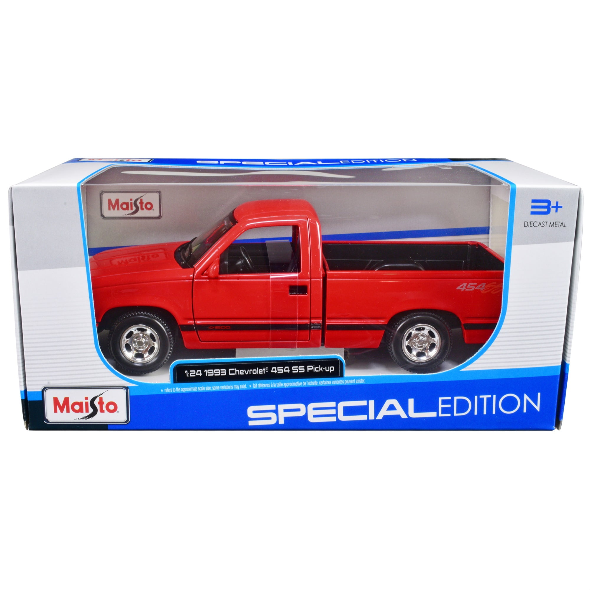 Maisto 32901rd 1 to 24 Scale 1993 Chevrolet 454 SS Pickup Truck Red Diecast Model Car -  Maisto International Inc