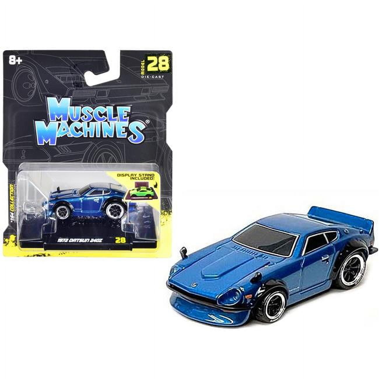 1 to 64 Scale 1972 Datsun 240Z Blue Metallic Diecast Model Car