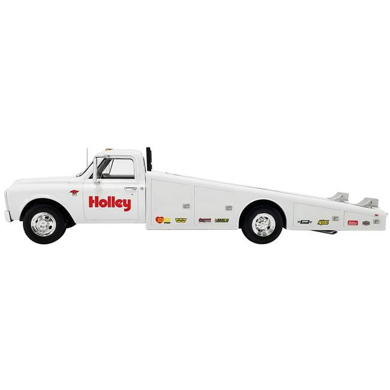 Picture of Acme A1801707WH 1967 Chevrolet C-30 Ramp Truck Holley Speed Shop Limited Edition 1-18 Diecast Model Car, White