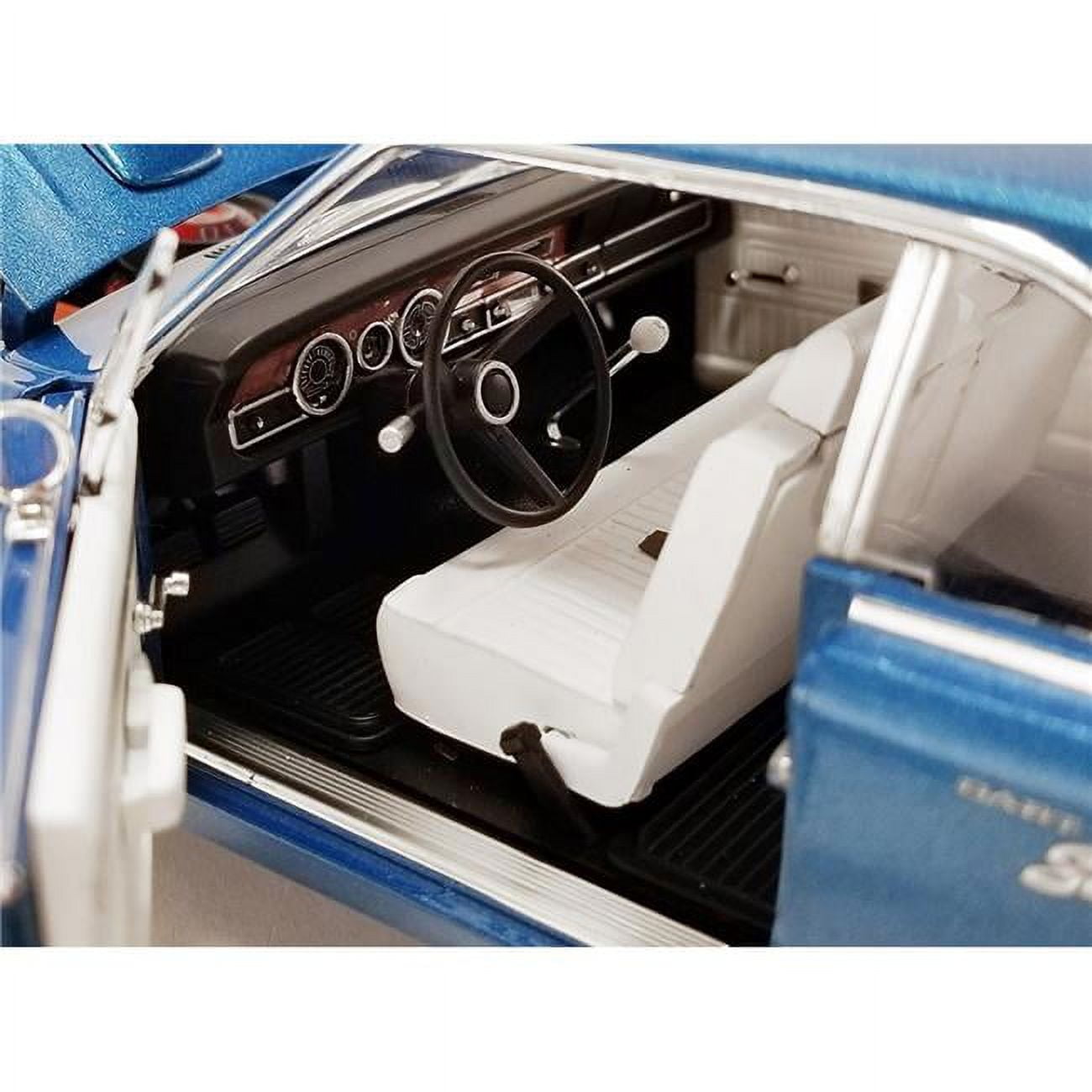 Picture of Acme A1806409 1970 Dodge Dart Swinger Interior Limited Edition 1-18 Diecast Model Car&#44; Blue Metallic & White