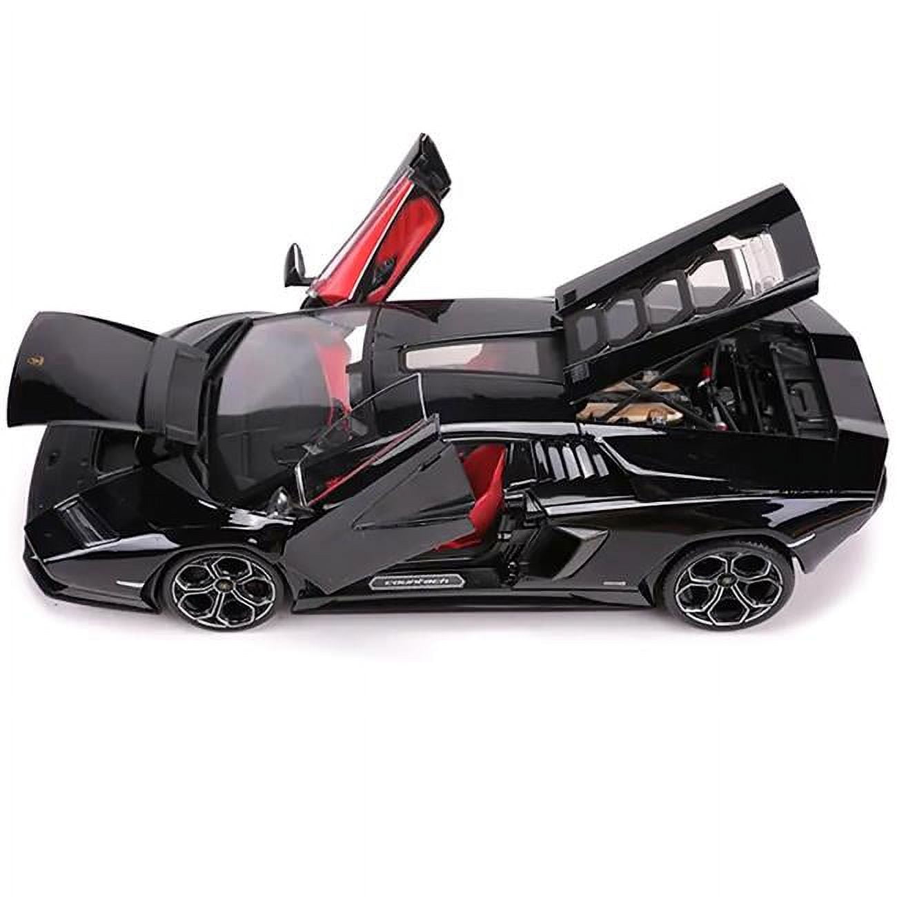Lamborghini Countach LPI 800-4 Interior Special Edition 1-18 Diecast Model Car, Black & Red