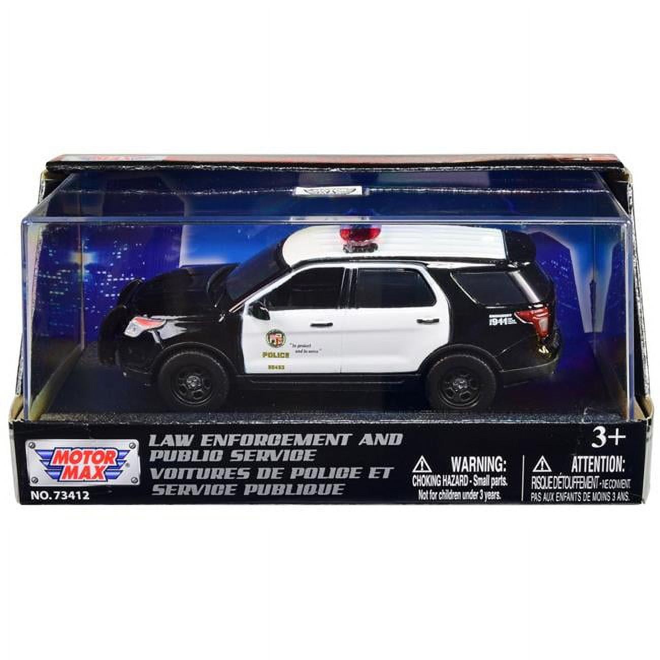 79493 2015 Ford Police Interceptor Utility LAPD Los Angeles Police Department 1-43 Diecast Model Car, Black & White -  MOTORMAX