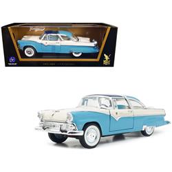 1955 Ford Crown Victoria 1-18 Diecast Model Car, Light Blue & White -  FunForever, FU2959358
