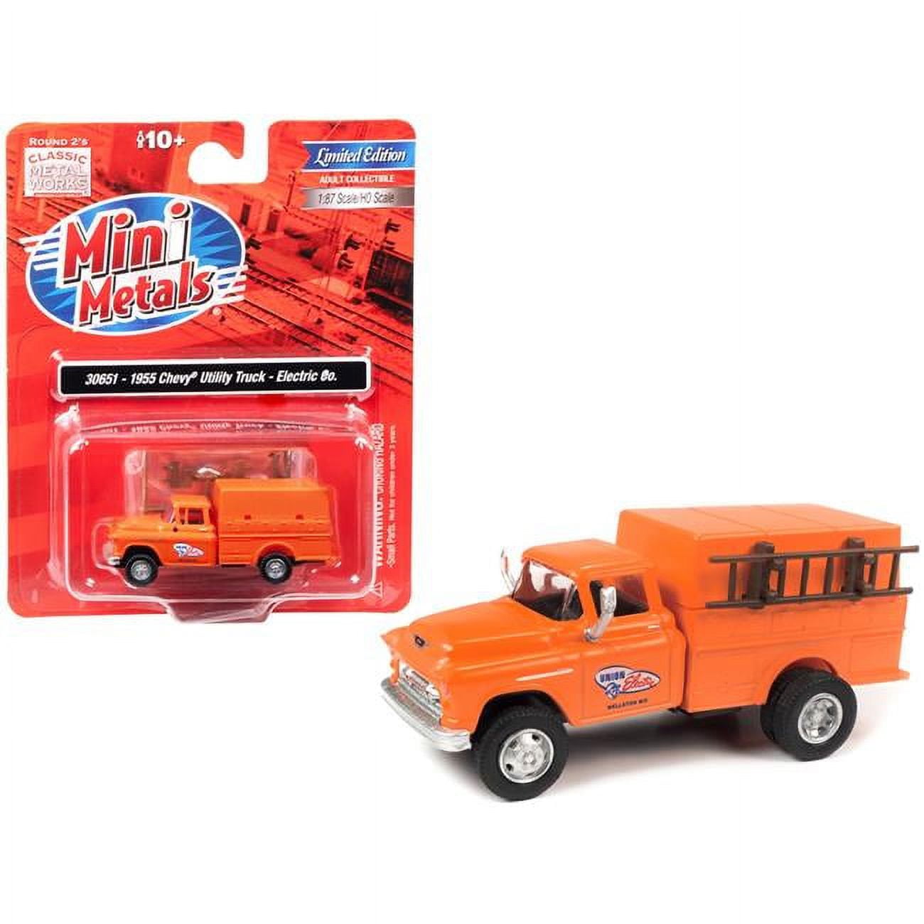 30651 1955 Chevrolet Utility Truck Union Electric 1-87 HO Scale Model, Orange