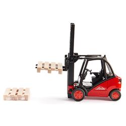 1722 1-50 Scale Linde Forklift Red with 2 Pallet Accessories Diecast Model Truck