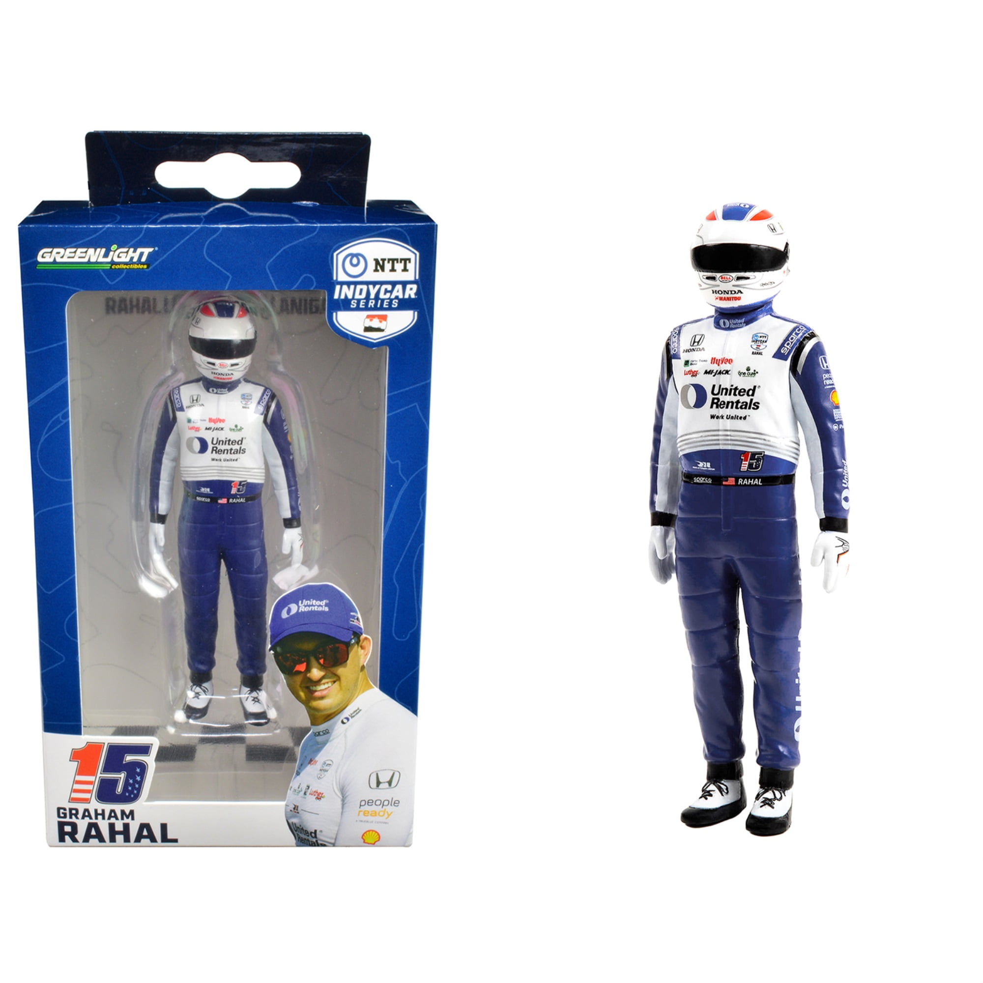 Picture of Greenlight 11302 1-18 Scale NTT IndyCar Series No.15 Graham Rahal Driver United Rentals - Rahal Letterman Lanigan Racing for Models Figure Set