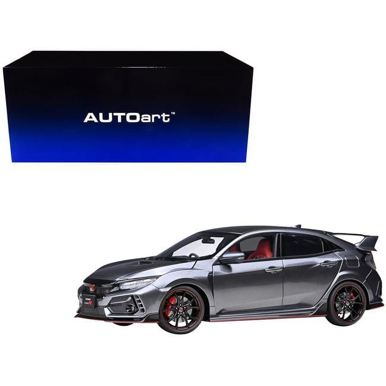 Picture of Autoart 73221 2021 Honda Civic Type R FK8 Right Hand Drive Polished Metal Gray Metallic 1-18 Scale Model Car