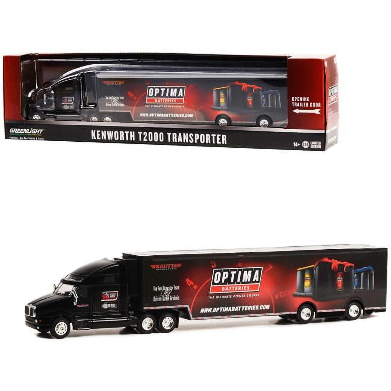 30378 Kenworth T2000 Transporter with Black OPTIMA Batteries-The Ultimate Power Source Hobby Exclusive Series 1-64 Scale Diecast Model