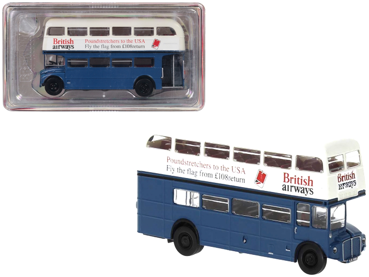 BRE61118 1970 AEC Routemaster Doubledecker Bus British Airways 1-87 HO Scale Model Car, Blue & White -  Brekina