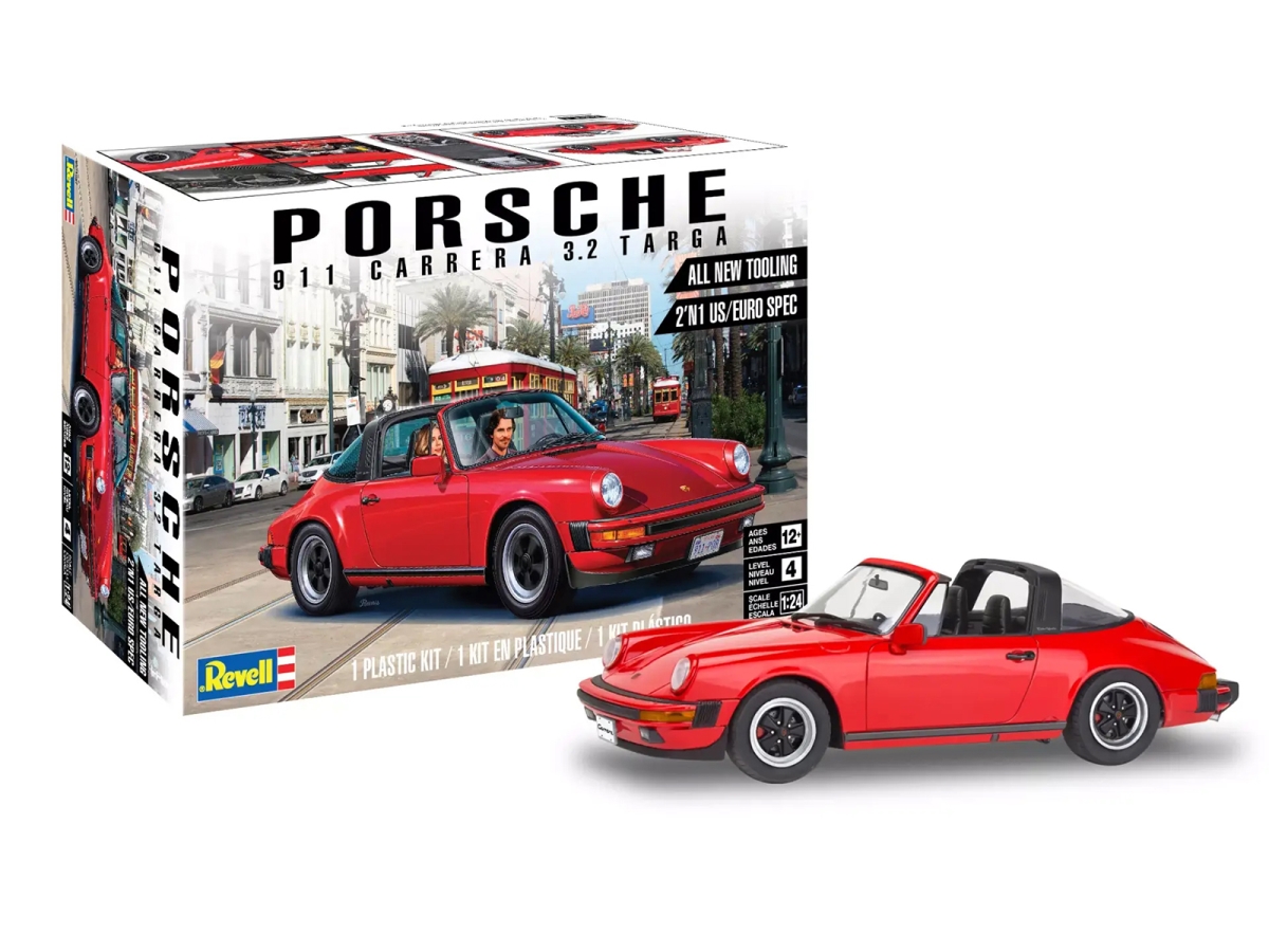 85-4527 Level 4 Porsche 911 Carrera 3.2 Targa 2-in-1 1-24 Scale Model Kit -  Revell