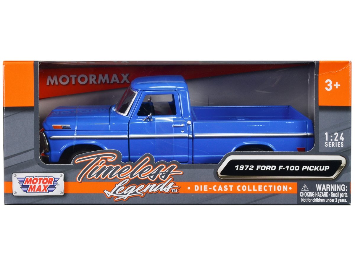 79384BL 1972 Ford F-100 Pickup Truck Timeless Legends Series 1-24 Scale Diecast Model Car, Blue -  MOTORMAX