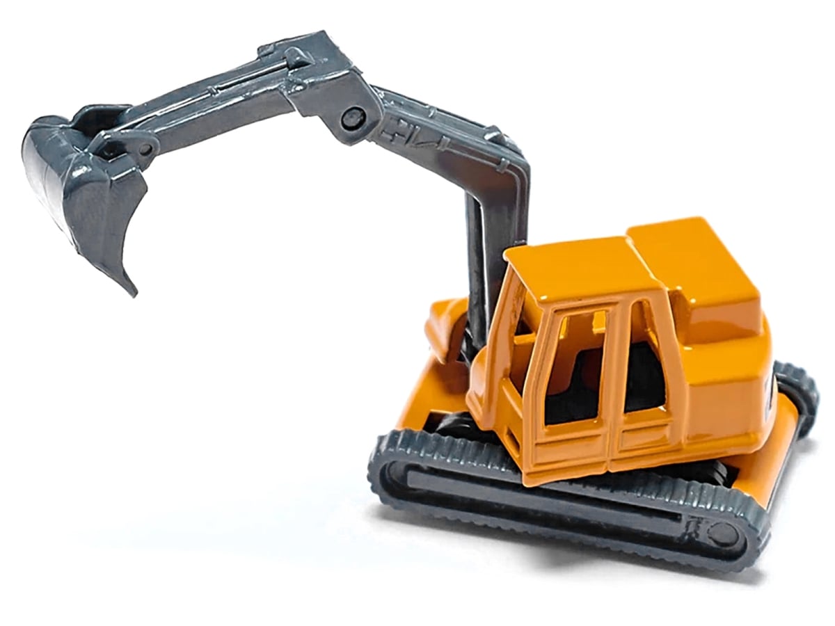 Truck with Low Loader Trailer & Diecast Model Excavator, Yellow